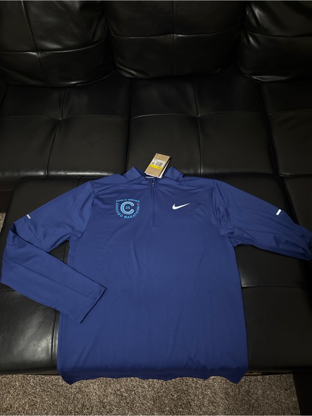 Nike Men's Chicago Marathon 2025 Quarter-Zip Running Top - Blue